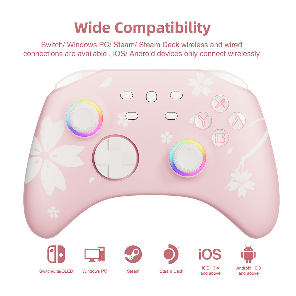 Mytrix Pro Wireless Controller Sakura Pink for switch,pc,steam Mytrix Pro Wireless Controller Sakura Pink for switch,pc,steam